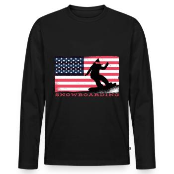Snowboard Snowboarding Snowboarding Snowboard Holiday - Men's Premium Organic Long Sleeve Shirt - black - Front - Nico (187cm)