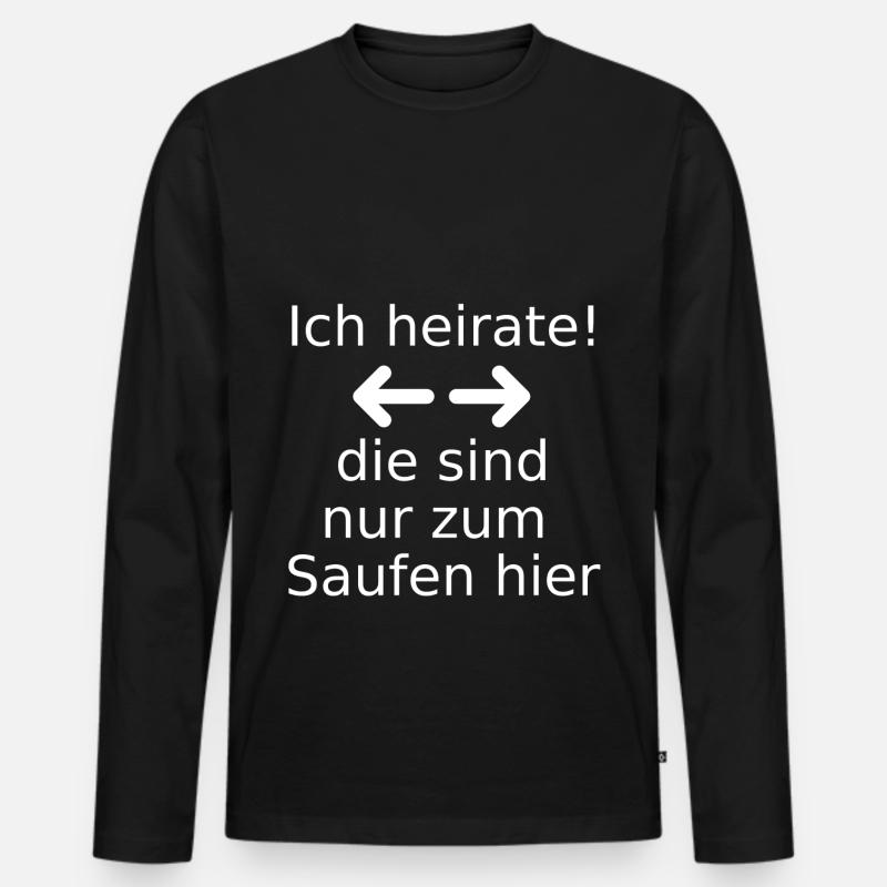 Ich heirate Männer - Männer Premium Bio Langarmshirt - Schwarz