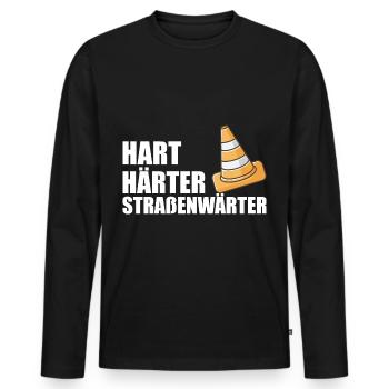 Straßenwärter Hart Härter Straßenmeister Geschenk - Männer Premium Bio Langarmshirt - Schwarz - Vorne - Nico (187cm)