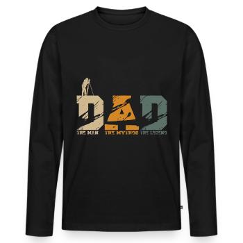 Déme indicateur papa - T-shirt manches longues Premium bio Homme - noir - Devant - Nico (187cm)