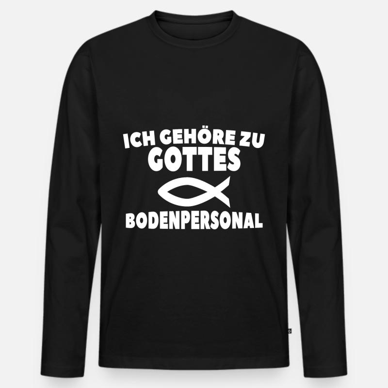 Gott Christ - Männer Premium Bio Langarmshirt - Schwarz