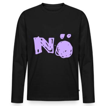 Nö Nee Nein - Männer Premium Bio Langarmshirt - Schwarz - Vorne - Nico (187cm)
