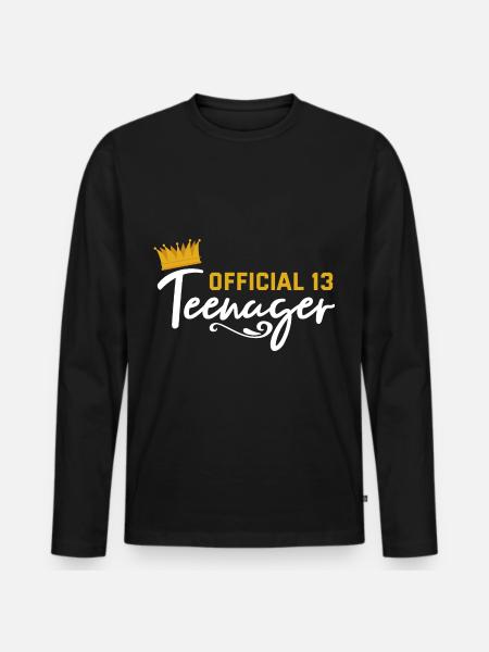 Adolescente Official 13 - T-shirt manches longues Premium bio Homme - noir