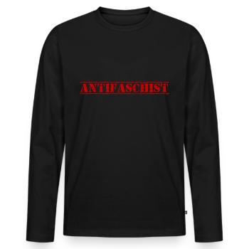 ANTIFASCHIST - Männer Premium Bio Langarmshirt - Schwarz - Vorne - Nico (187cm)