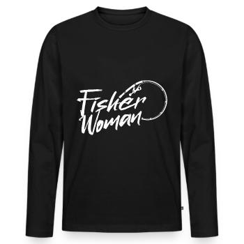 Fisherman Fishing Fisherman Fishing Angler - Men's Premium Organic Long Sleeve Shirt - black - Front - Nico (187cm)