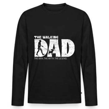 Chihuahua The Walking Dad - Männer Premium Bio Langarmshirt - Schwarz - Vorne - Nico (187cm)