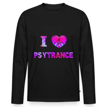 Psytrance Goa Trance - Männer Premium Bio Langarmshirt - Schwarz - Vorne - Nico (187cm)