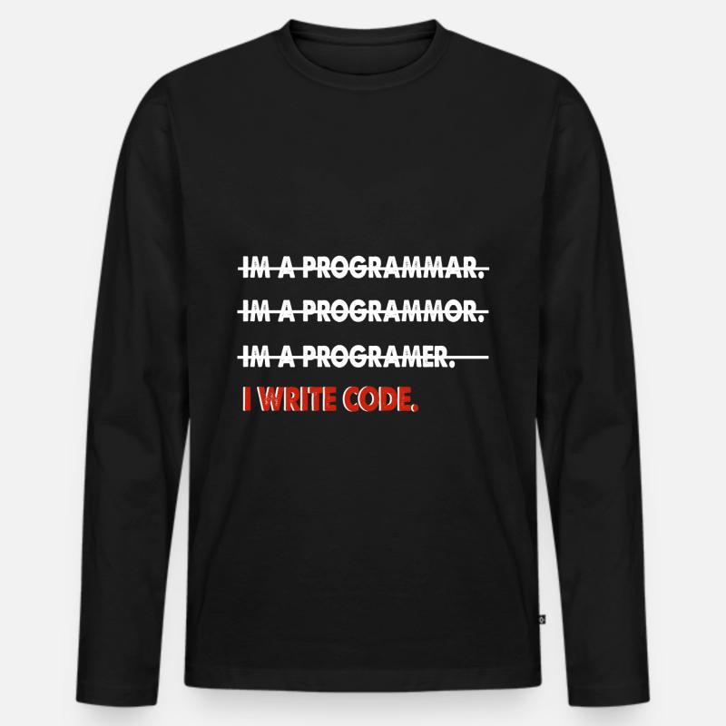 Coder coder funny gift Men's Premium Organic Long Sleeve Shirt