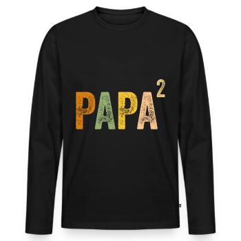 Dad High 2 - Two Kids Father Father's Day - Men's Premium Organic Long Sleeve Shirt - black - Front - Nico (187cm)