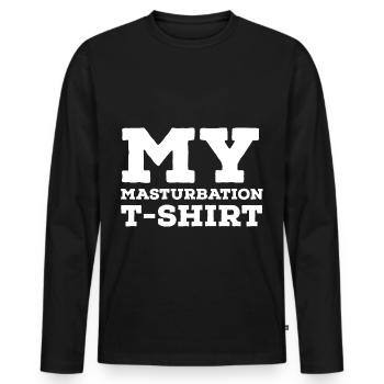 Masturbation - T-shirt manches longues Premium bio Homme - noir - Devant - Nico (187cm)