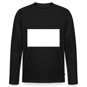 Rechteck - Männer Premium Bio Langarmshirt - Schwarz - Vorne - Nico (187cm)