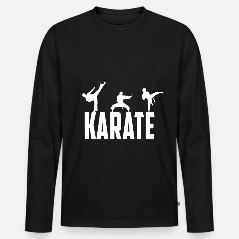 Karate - Männer Premium Bio Langarmshirt - Schwarz