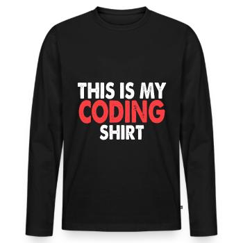 Coding - Men's Premium Organic Long Sleeve Shirt - black - Front - Nico (187cm)