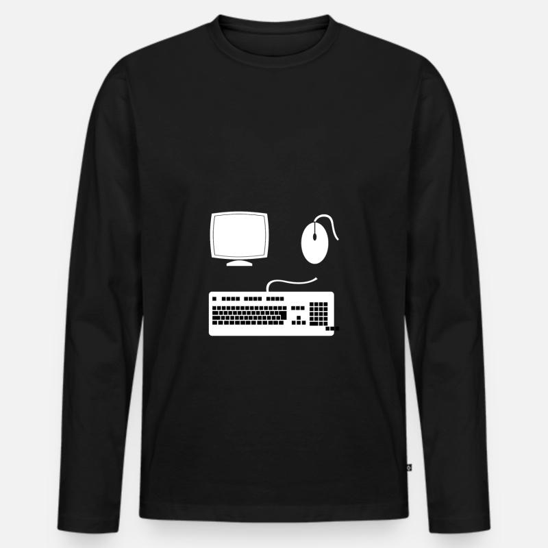 Computer set - Männer Premium Bio Langarmshirt - Schwarz