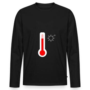 Météo METER - T-shirt manches longues Premium bio Homme - noir - Devant - Nico (187cm)