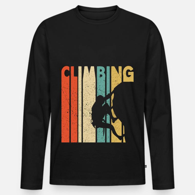 Climbing - Männer Premium Bio Langarmshirt - Schwarz