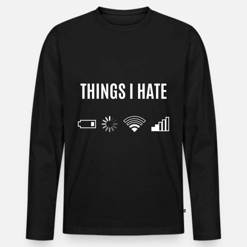 Things I Hate - Männer Premium Bio Langarmshirt - Schwarz
