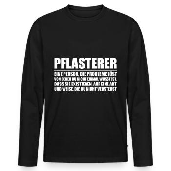 Pflasterer Steinsetzer Geschenkidee Steinleger - Männer Premium Bio Langarmshirt - Schwarz - Vorne - Nico (187cm)