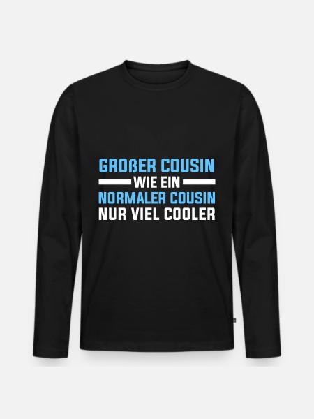 Großer Cousin Geschenkidee - Männer Premium Bio Langarmshirt - Schwarz