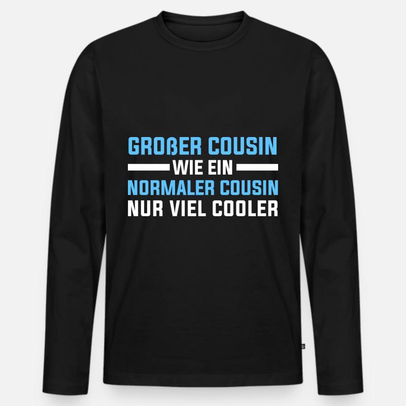 Großer Cousin Geschenkidee - Männer Premium Bio Langarmshirt - Schwarz