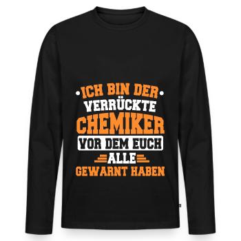 Dire chimiste - T-shirt manches longues Premium bio Homme - noir - Devant - Nico (187cm)