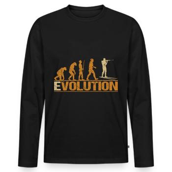 Biathlon Tir Evolution - T-shirt manches longues Premium bio Homme - noir - Devant - Nico (187cm)