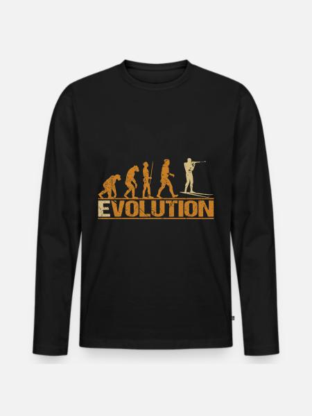 Biathlon Shooting Evolution - Men's Premium Organic Long Sleeve Shirt - black