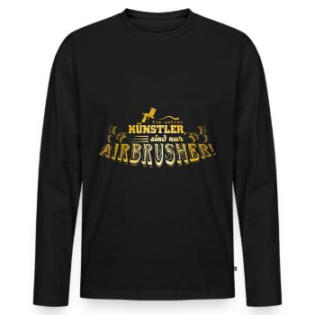 Beruf Airbrusher für grafische Kunst - Männer Premium Bio Langarmshirt - Schwarz - Vorne - Nico (187cm)