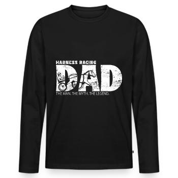 Course de trot sport de trot papa - T-shirt manches longues Premium bio Homme - noir - Devant - Nico (187cm)