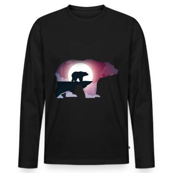 porter - T-shirt manches longues Premium bio Homme - noir - Devant - Nico (187cm)