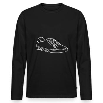 Baskets chaussures - T-shirt manches longues Premium bio Homme - noir - Devant - Nico (187cm)