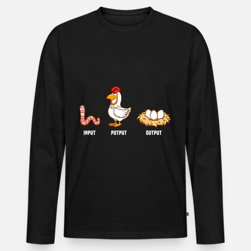 Input PutPut Output - Männer Premium Bio Langarmshirt - Schwarz