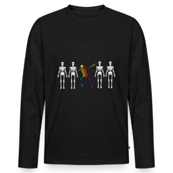 Gay Pride Dab - Männer Premium Bio Langarmshirt - Schwarz - Vorne - Nico (187cm)