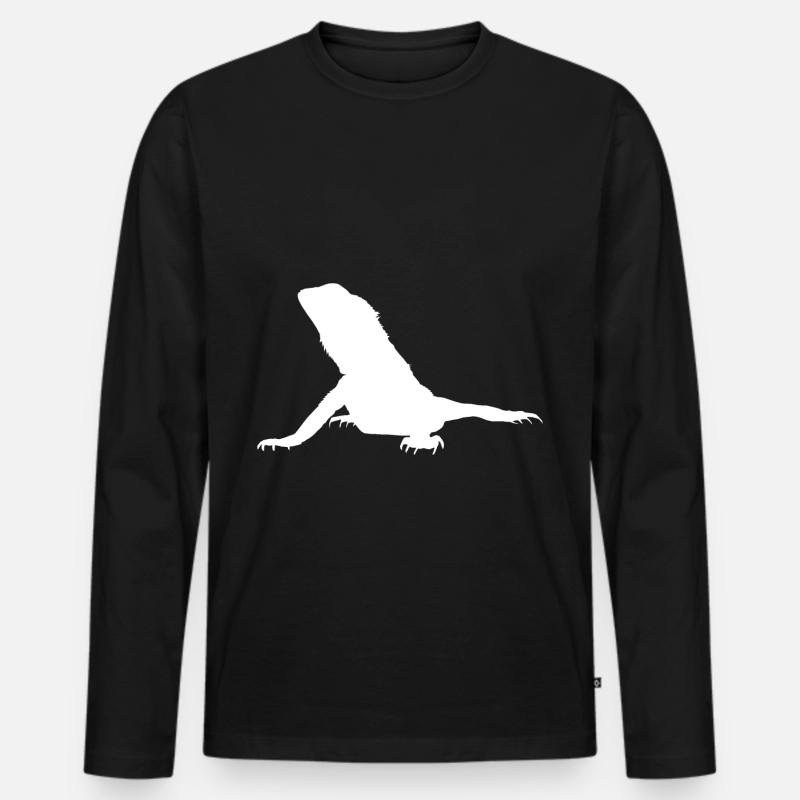Bartagame Agame weiß Geschenkidee - Männer Premium Bio Langarmshirt - Schwarz