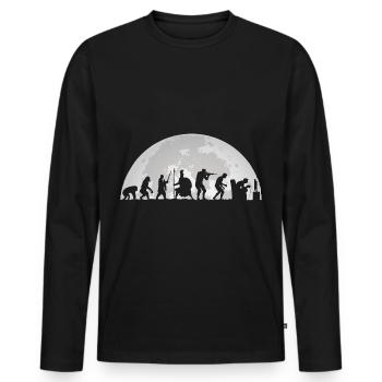 Gamer Mitternacht Vollmond Mond Evolution Gaming - Männer Premium Bio Langarmshirt - Schwarz - Vorne - Nico (187cm)