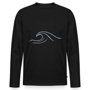 Vague - T-shirt manches longues Premium bio Homme - noir - Devant - Nico (187cm)