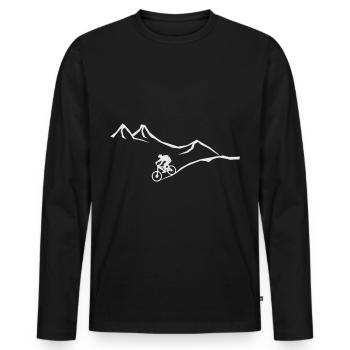 Fahrradsport am Kind und Herren im Sport Citybike - Männer Premium Bio Langarmshirt - Schwarz - Vorne - Nico (187cm)