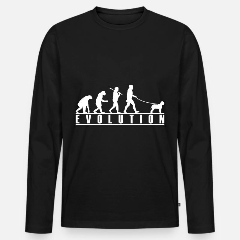 Lagotto Romagnolo Evolution - Männer Premium Bio Langarmshirt - Schwarz