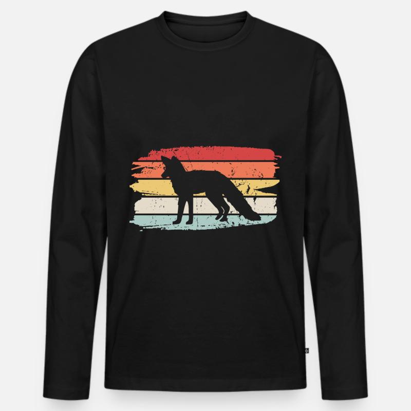 Fuchs - Männer Premium Bio Langarmshirt - Schwarz