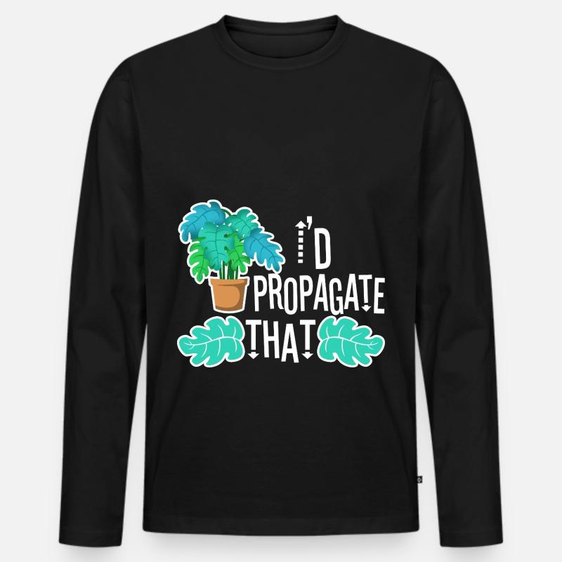 Monstera Mama - Männer Premium Bio Langarmshirt - Schwarz
