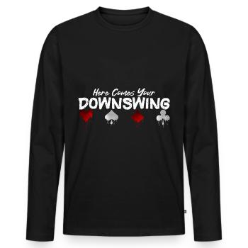 Poker Downswing poker - T-shirt manches longues Premium bio Homme - noir - Devant - Nico (187cm)
