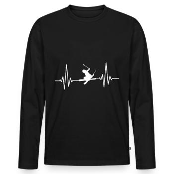 Ski ski Skieurs Vacances au ski - T-shirt manches longues Premium bio Homme - noir - Devant - Nico (187cm)