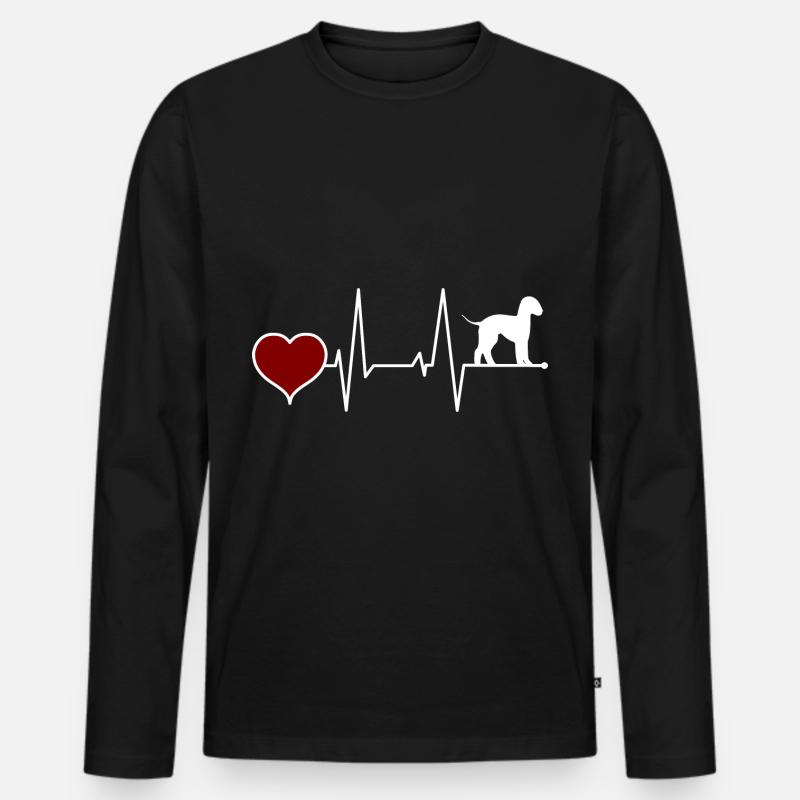 Bedlington Terrier Herzschlag - Männer Premium Bio Langarmshirt - Schwarz