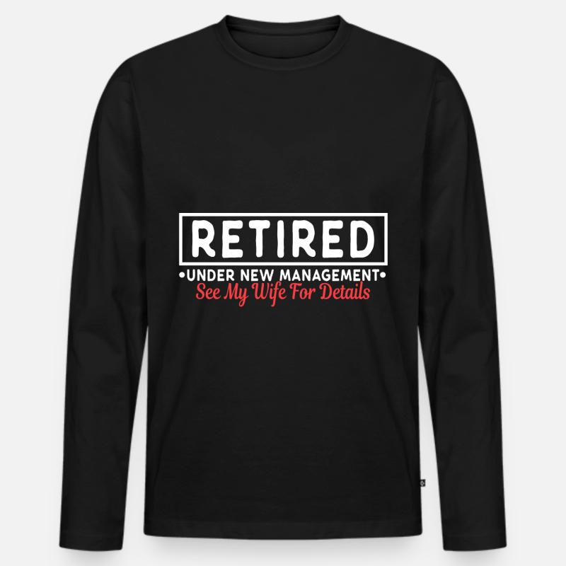 Retired - Männer Premium Bio Langarmshirt - Schwarz