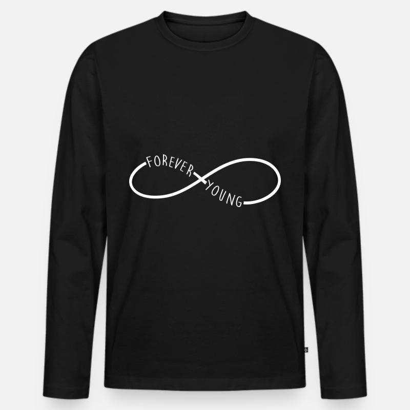 Forever young - Männer Premium Bio Langarmshirt - Schwarz