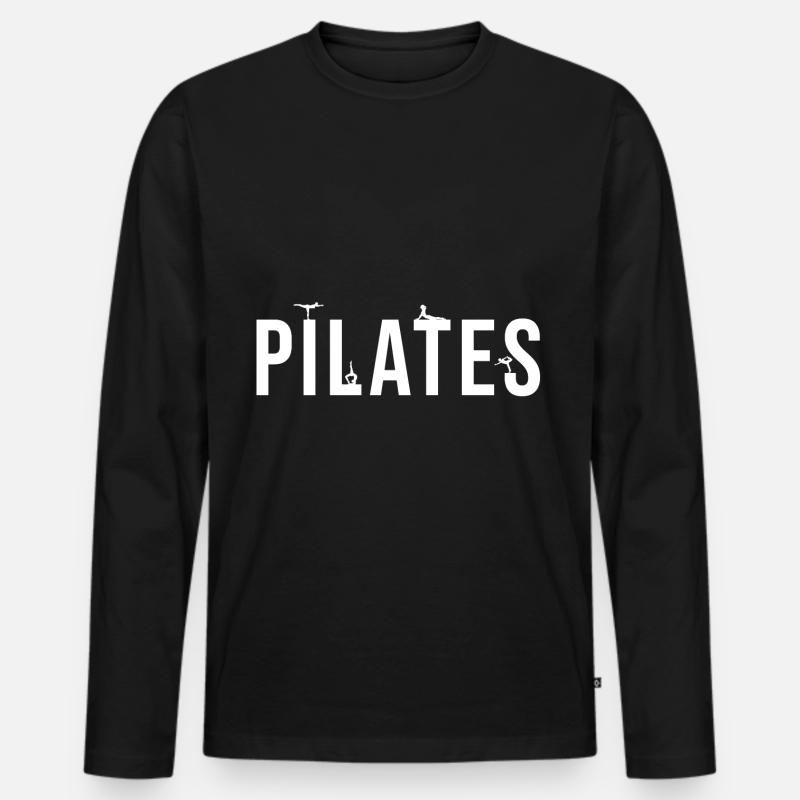 Pilates - Männer Premium Bio Langarmshirt - Schwarz