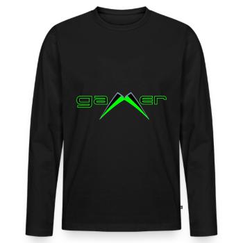 Gamer - Men's Premium Organic Long Sleeve Shirt - black - Front - Nico (187cm)