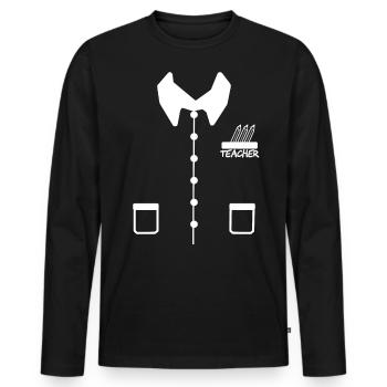 PROFESSEUR TEACHER - T-shirt manches longues Premium bio Homme - noir - Devant - Nico (187cm)