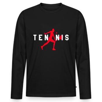 Joueur de tennis motif de tennis - T-shirt manches longues Premium bio Homme - noir - Devant - Nico (187cm)