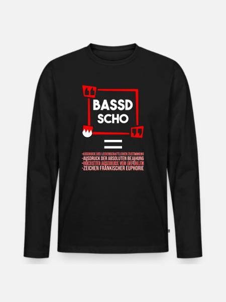 Franken Bassd Scho Erklärung - Männer Premium Bio Langarmshirt - Schwarz